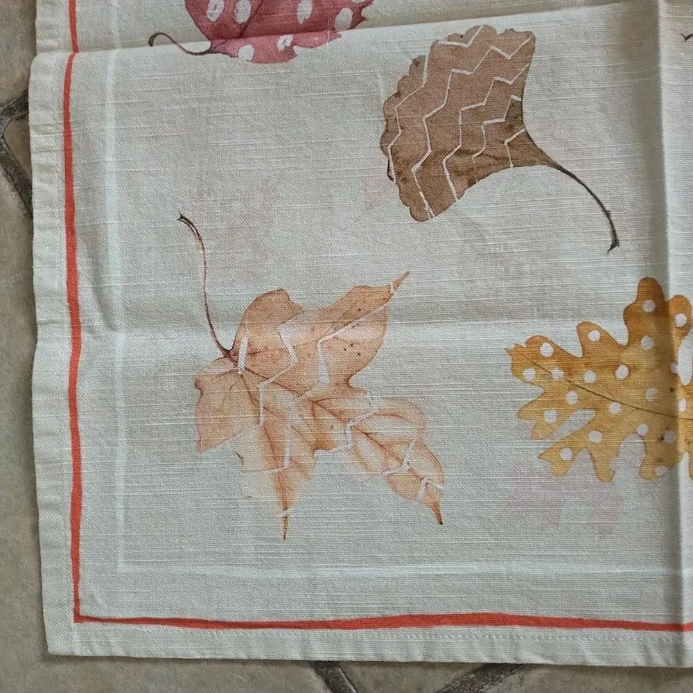 Maison d'Hermine Cloth Napkins Leaf Print Fall Cotton Set of 12x Square 20x20”